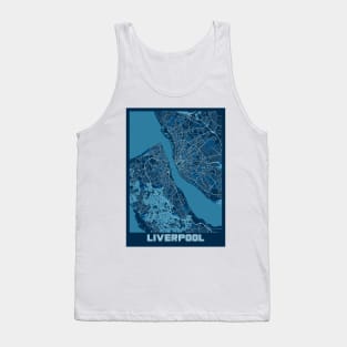 Liverpool - United Kingdom Peace City Map Tank Top